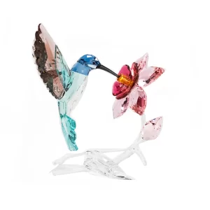 Swarovski (5461872) Hummingbird with Flower Colored Crystal Figurine