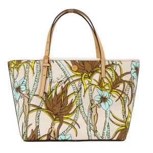 Tory Burch (144081) Emerson Small Climbing Palms Printed Canvas Tote Handbag