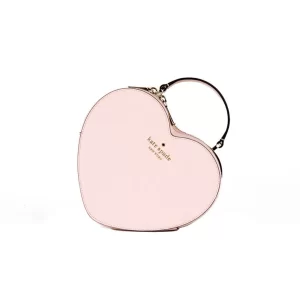 Kate Spade Love Shack Chalk Pink Saffiano Leather Top Handle Heart Crossbody Handbag