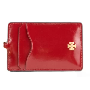 Tory Burch Emerson Lipstick Red Leather Lanyard Card Case
