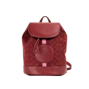 Coach Dempsey Red Apple Jacquard Canvas Logo Patch Backpack