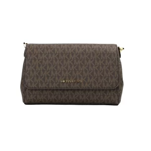 Michael Kors Jet Set Medium Brown Convertible Pouchette Bag