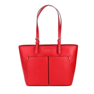 Michael Kors Jet Set Red Vegan Double Pocket Tote