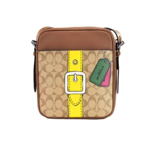 Coach Hudson 21 Medium Khaki Trompe L'oeil Bag