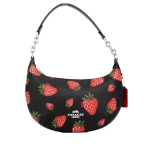 Coach Payton Small Wild Strawberry Coated Canvas Hobo Bag
