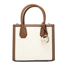 Michael Kors Mercer Medium Luggage Embossed Canvas Messenger Bag
