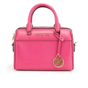 Michael Kors Travel XS Carmine Pink Leather Duffle Crossbody Bag
