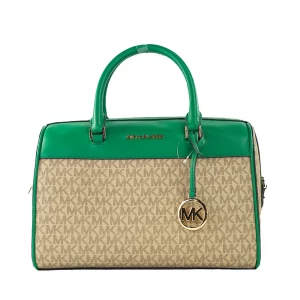 Michael Kors Travel Medium Palmetto Green Signature Duffle Bag