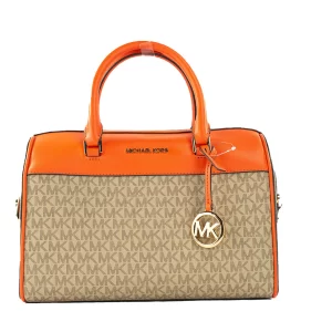 Michael Kors Travel Medium Poppy Signature PVC Duffle Bag