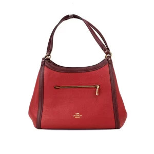 Coach Kristy Red Apple Leather Triple Compartment Shoulder Bag