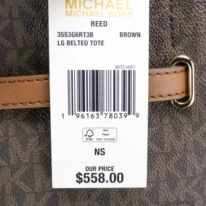 Michael Kors Reed Large Brown Signature PVC Belted Tote