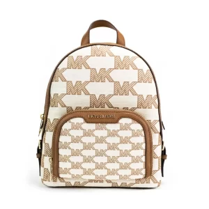 Michael Kors Jaycee Medium Luggage Signature Canvas Zip Pocket Backpack Bag