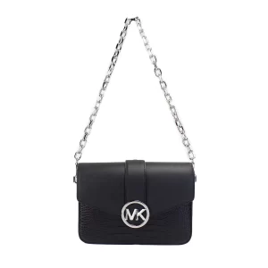 Michael Kors Carmen Medium Black Animal Print Convertible Shoulder Bag