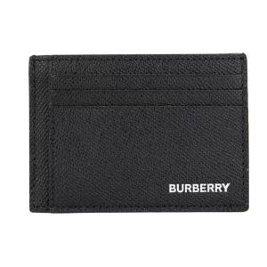 Burberry Chase Business Small Black Leather Money Clip Card Case