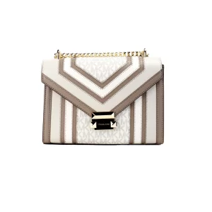 Michael Kors Whitney Medium Vanilla Color-Block Chain Shoulder Bag