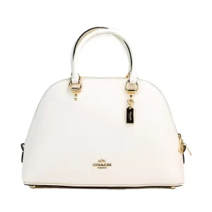 Coach (2553) Katy Medium Chalk Crossgrain Leather Satchel Dome Handbag