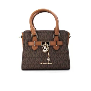 Michael Kors Hamilton XS Small Brown PVC Crossbody Satchel