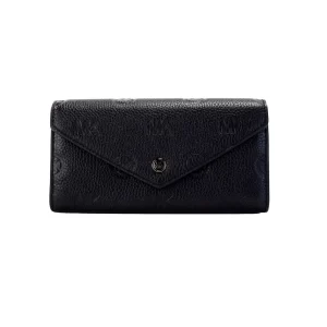 Michael Kors Jet Set Black Embossed Envelope Continental Wallet