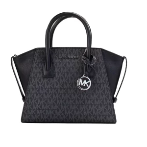 Michael Kors Avril Small Black PVC TZ Satchel Bag