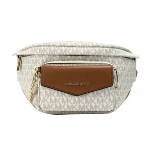 Michael Kors Maisie Large Vanilla PVC 2-n-1 Belt Bag