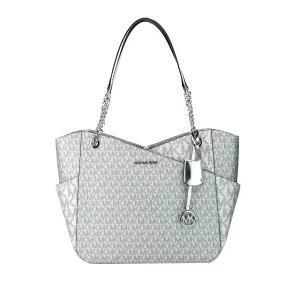 Michael Kors Silver Signature X Cross Chain Shoulder Tote