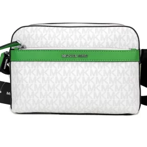 Michael Kors Cooper Small White Palm Utility Crossbody Bag