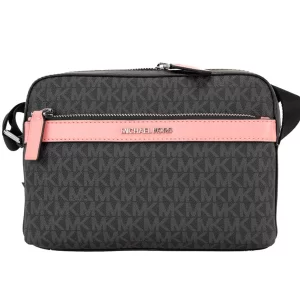 Michael Kors Cooper Small Black Pink Utility Crossbody Bag
