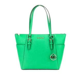 Michael Kors Charlotte Palmetto Green Large Top Zip Tote