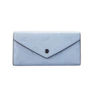 Michael Kors Jet Set Pale Blue Embossed Envelope Continental Wallet