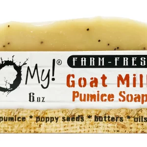 O My! Goat Milk Pumice Soap - Made with Farm-Fresh Goat Milk - Moisturizes skin with Natural Alpha Hydroxy Acids in Goat Milk - Free of Parabens & More - Leaping Bunny Certified - Handcrafted