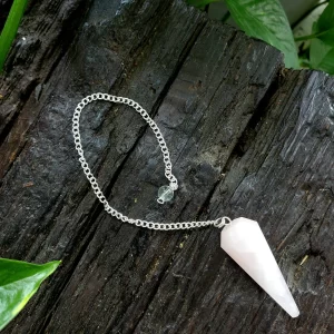 Authentic Rose Quartz Crystal Pendulum